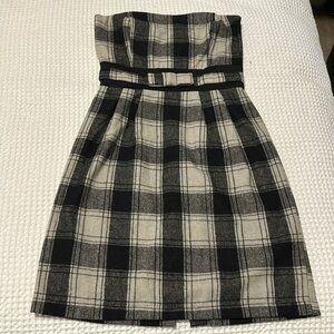 Forever 21 Strapless Plaid Dress